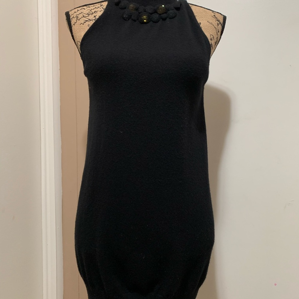 Vince Sleeveless Cashmere Beaded Sheath Dress M - Picture 2 of 9